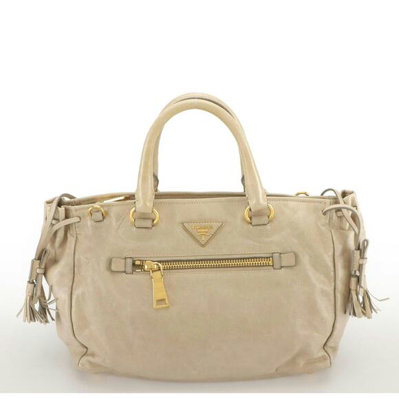 Authenticated Prada Vitello Daino Drawstring Leather Tote - Picture 3 of 10